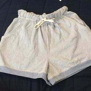 NWT Vintage Beach Striped Drawstring Women’s Shorts - Light Blue/White